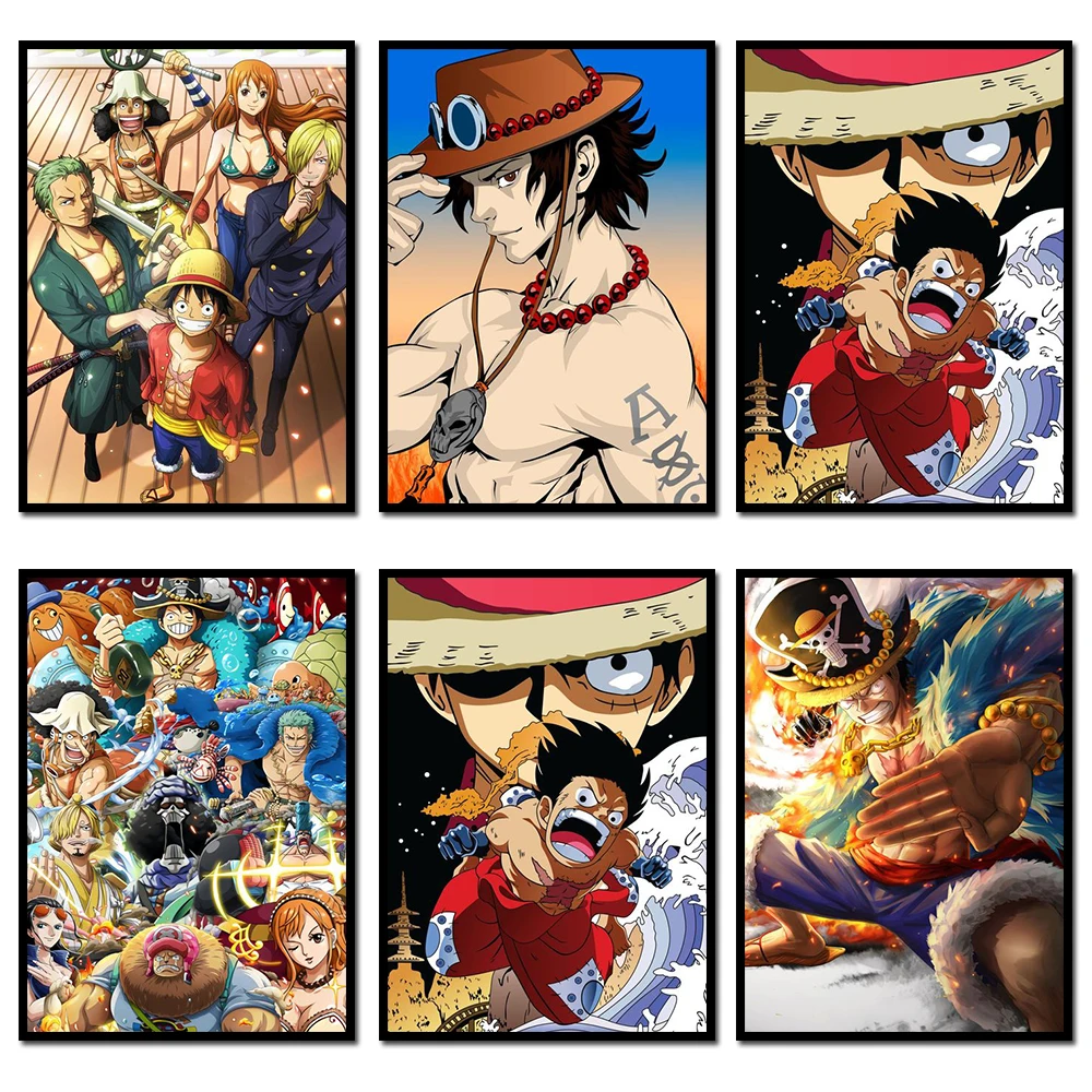 

One Piece Canvas Monkey D. Luffy Modular Poster Roronoa Zoro Home Decor Paintings HD Printed Living Room Pictures Wall Artwork