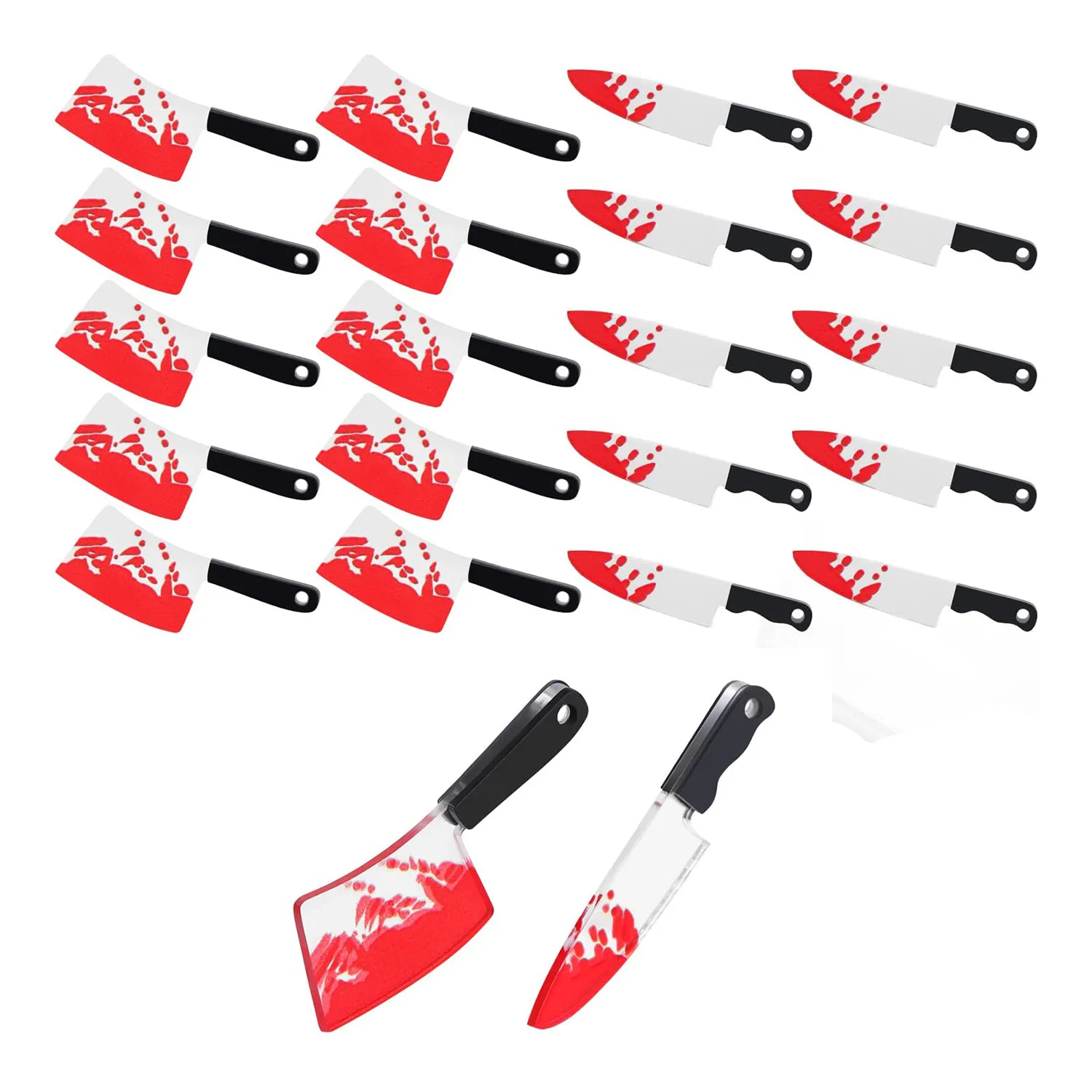 

20 Pack Knife Ornaments, Halloween Pendants Mini Acrylic Knife Beads Women's DIY Jewelry Making Craft, 2 Styles