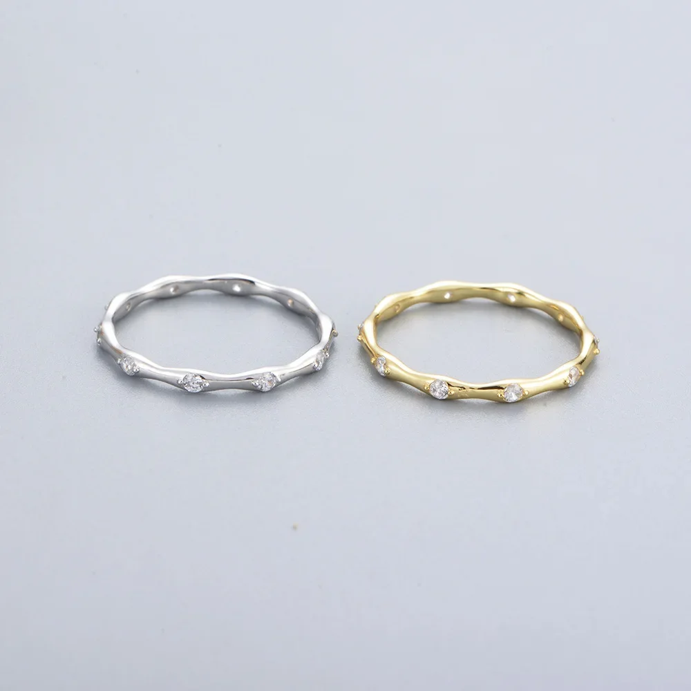 Женское кольцо из серебра 100% пробы с бамбуком