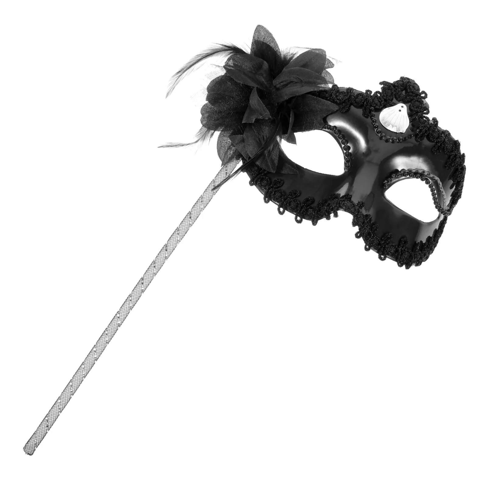 

Halloween Lace Mask Handheld Masquerade Mask Performance Props Party Supplies Black