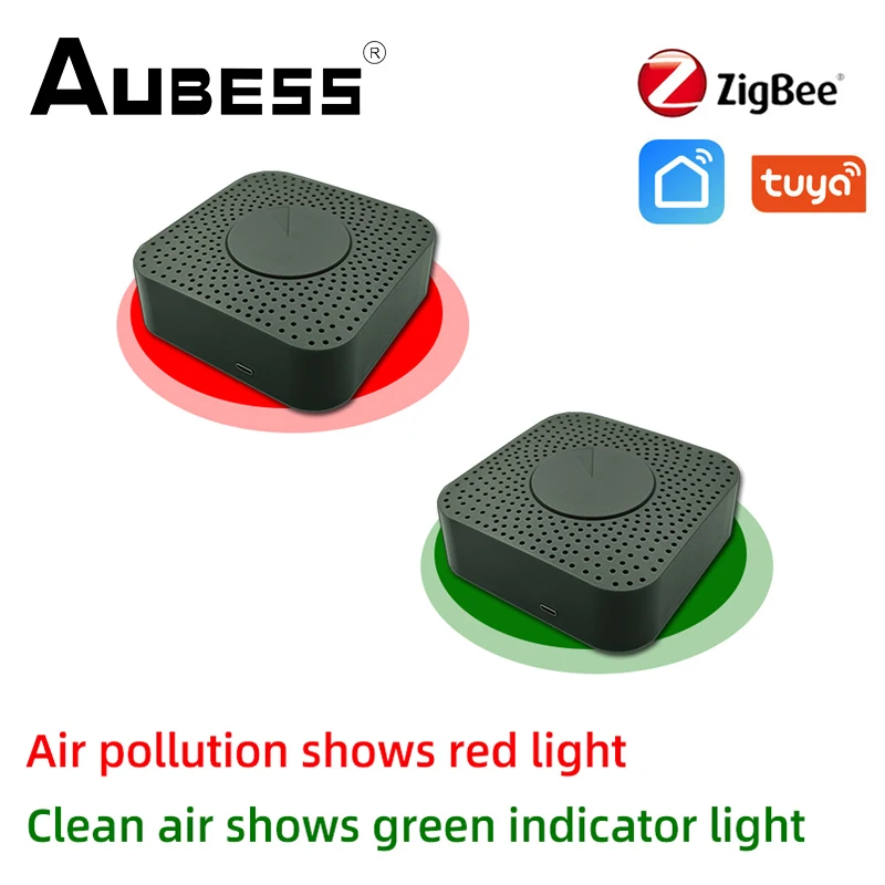 

ZIGBEE 3.0 Smart Air Box Home Automation Carbon Dioxide Humidity Sensor VOC Temperature Sensor Alarm Detector Tuya/SmartLife
