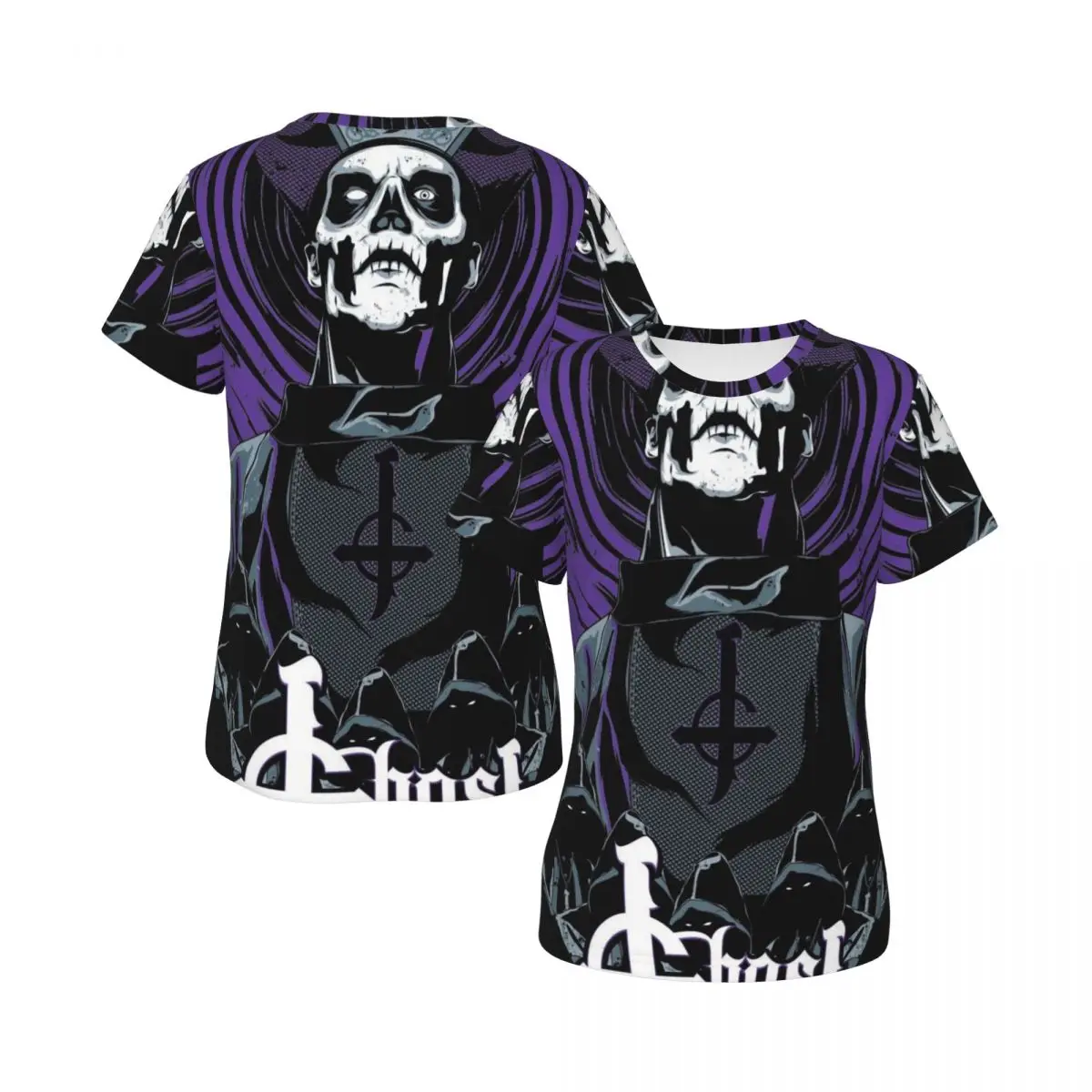 Фото Футболка Rock Band Ghost BC, женские футболки с короткими рукавами, одежда с круглым вырезом, хлопковые летние футболки, уличная одежда №4