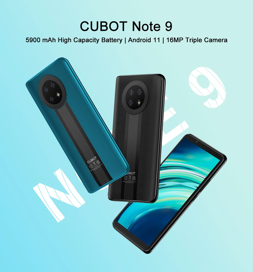 Cubot Note 9 Smartphone Android 11 Dual SIM 3GB+32GB Telephone Triple  Camera 5.99