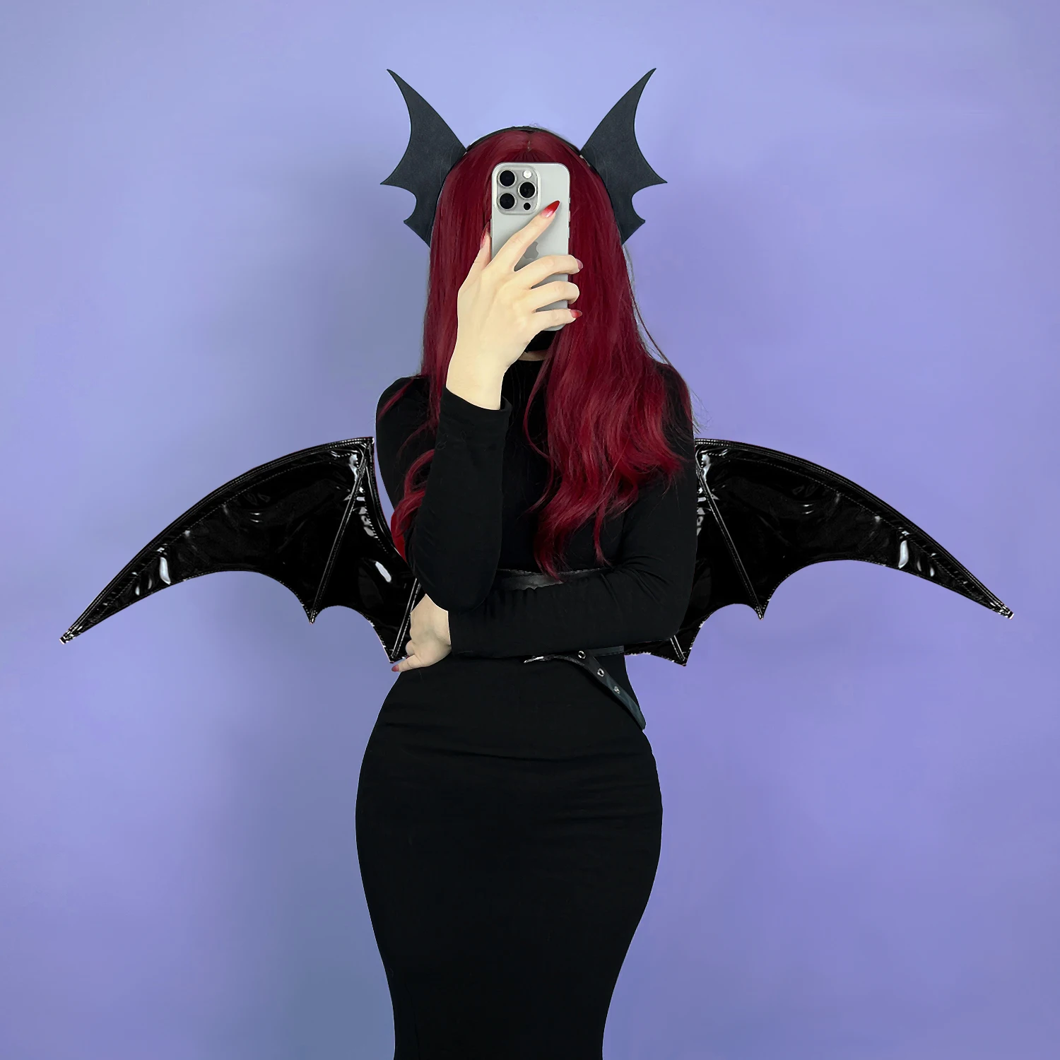 Фото KORURACLUB Фиолетовый и черныйSuccubus Хэллоуин реквизит для косплея полиуретан маленькие крылья летучей мыши дьявола №2