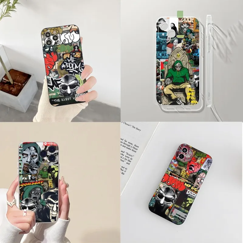 

Чехол MF DOOM Rapper для телефона IPhone 14 12 13 11 Pro Max Mini X XR XS Max 7 8 Plus, черный с прозрачным силиконовым покрытием