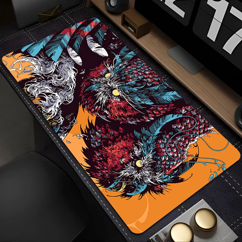 Фото Коврик для мыши XXL для ноутбука Cool Anime Clouds Gamer Коврик для мыши Китайский Kylin Dragon Настольный коврик для мыши ПК Fantasy Monster Gaming Keyboard Pad №5