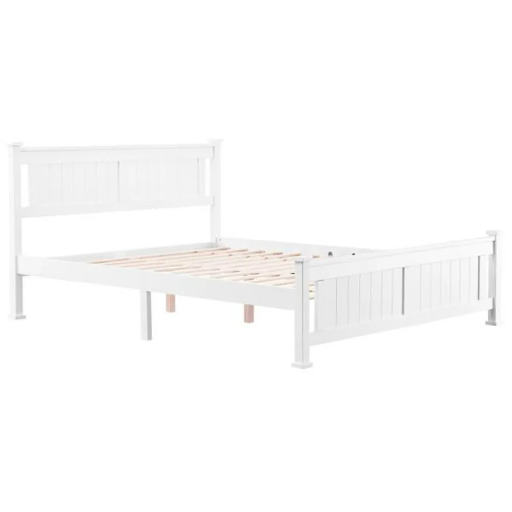 Cap Vertical Bed Wood Bed Frame White Bed Full Easy To Assemble Stylish And Modern Bedroom Furniture [us-w]