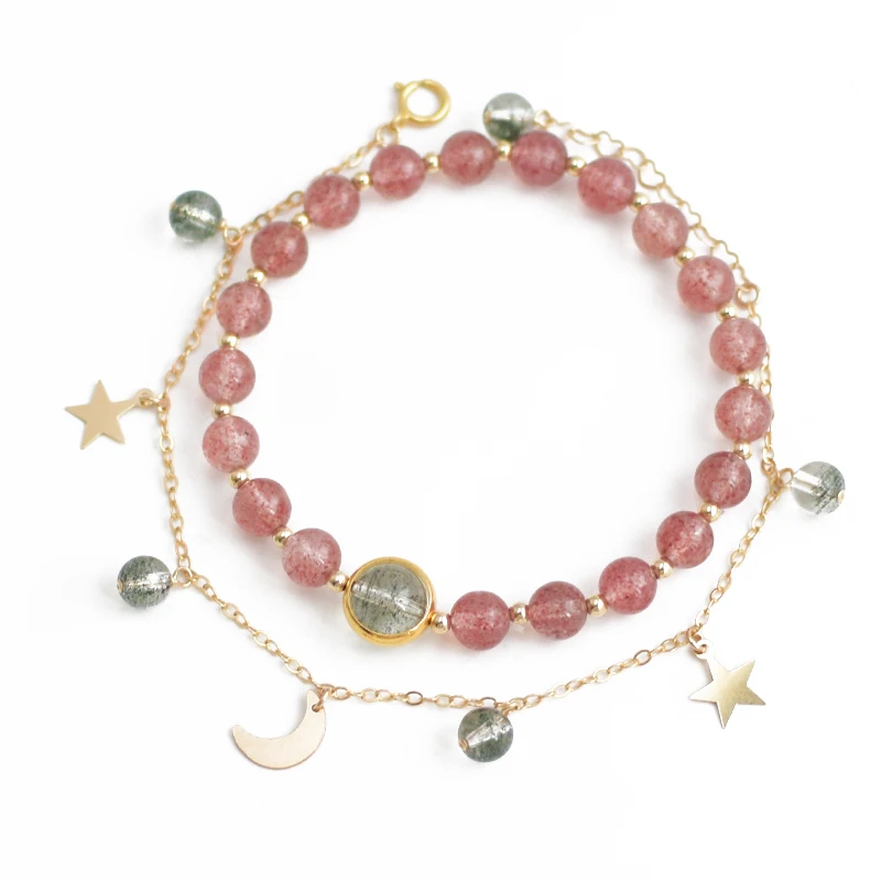 Оригинальный дизайн [Девушка] Клубничный кристалл с зеленым браслетом-призраком