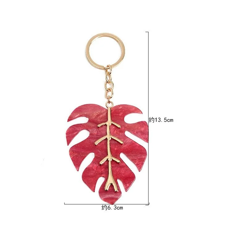 

Creative acrylic keychain double-sided two-color leaf pendant leaf pendant car pendant creative keychain wholesale