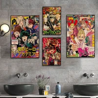 chainsaw man jojo my hero academia death note good quality prints and posters kraft paper sticker home bar cafe wall decor