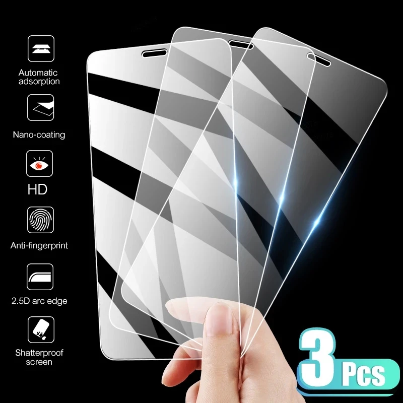 

3PCS Tempered Glass For iPhone 13 12 Mini 11 Pro Max XR XS Max Screen Protector On iPhone 13 11 12 XR X XS Max 7 8 Plus SE Glass