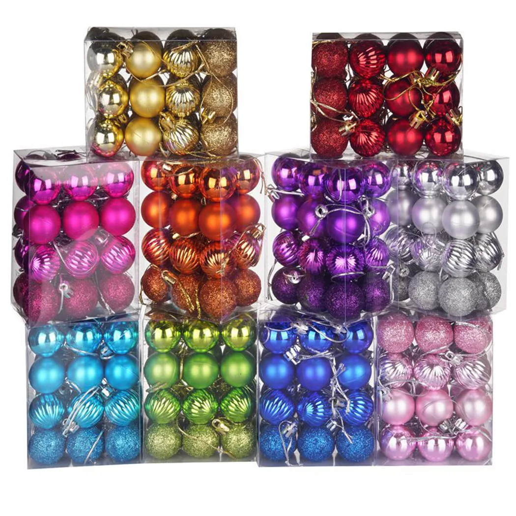 

24pcs Christmas Balls Decorations 2023 Glittering Baubles Xmas Tree Hanging Ornaments For Home Merry Party Pendant Holiday Decor