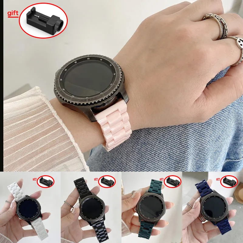 

20mm/22mm band For Samsung Galaxy watch 5/pro/4/classic 46mm/Active 2 40/44mm Gear S3 Resin bracelet Huawei GT/2/2e/3/Pro strap