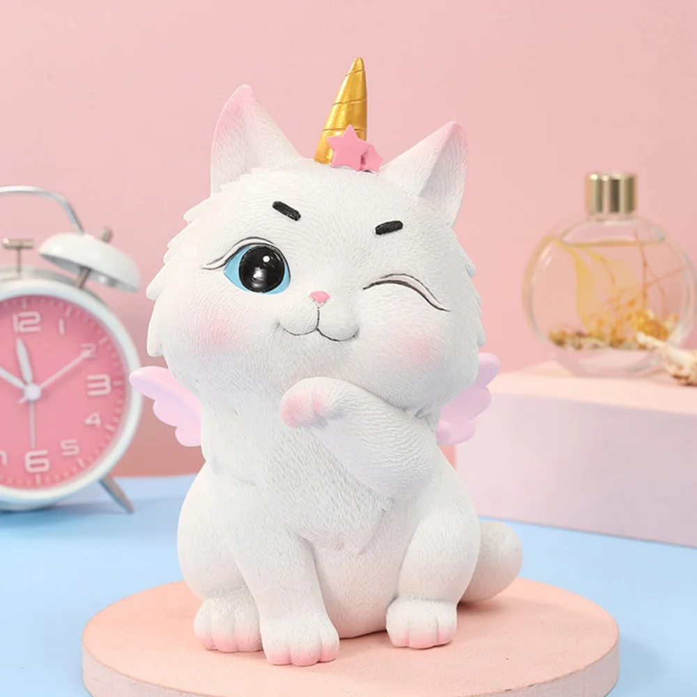 

Милые единороги, котенок, копилка, сберегающая коробка, фигурки животных, коробка для сохранения монет и денег, домашний декор, настольное у...