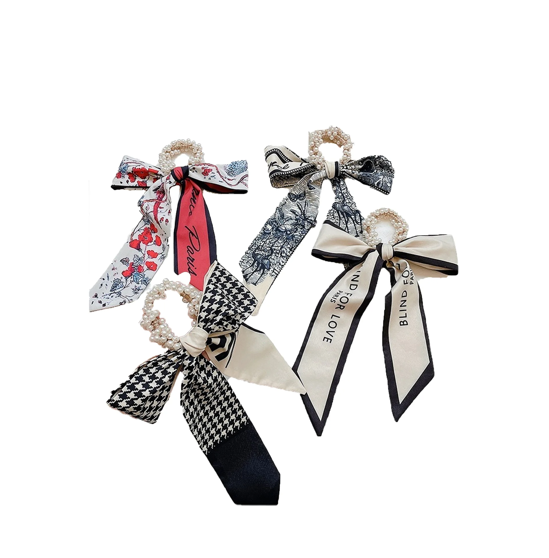 Шелковый шарф повязка для волос тонкая французская на голову лента Элегантный