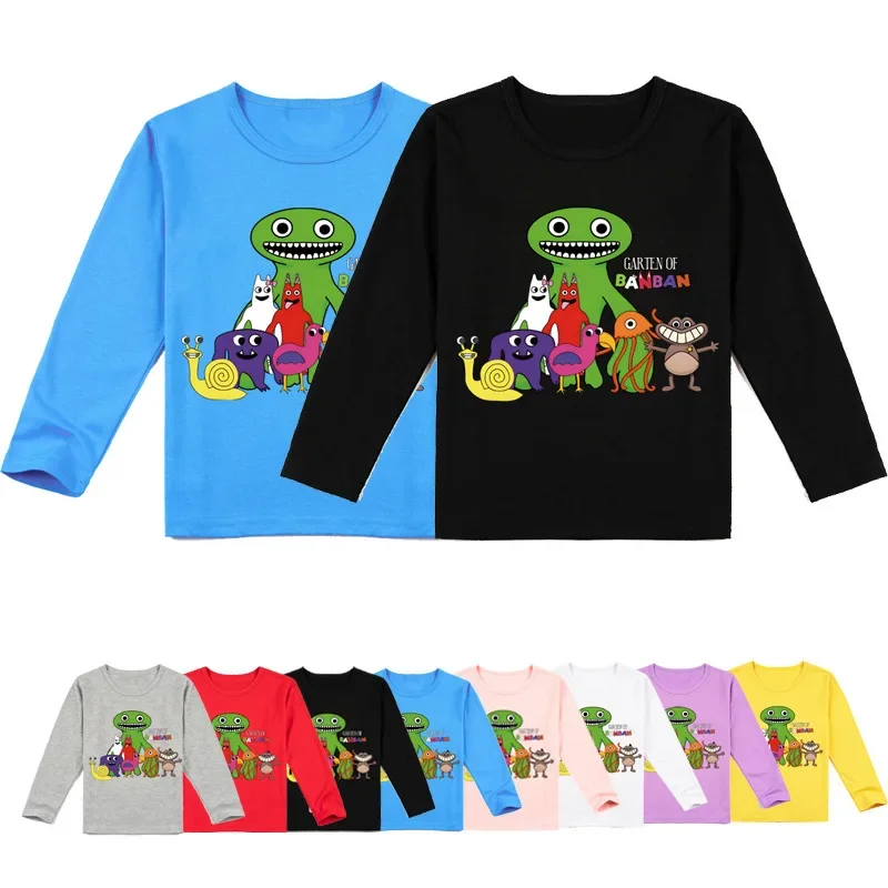 

Garten of Banban Autumn New Children's Clothing Garten of Banban Fashion Print Long-sleeved T-shirt Summer Wear