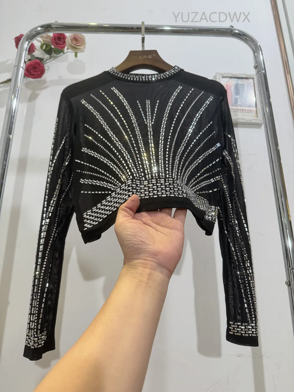 Женские сетчатые топы с рисунком бриллианта однотонные прозрачные сексуальные