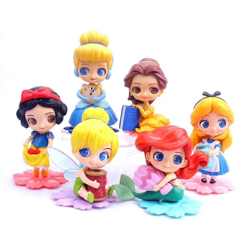 

Фигурки Принцессы Disney, игрушки, Русалка, Белоснежка, Алиса Белль, жасмин, аниме украшение, коллекционная фигурка, игрушка, модель для детей