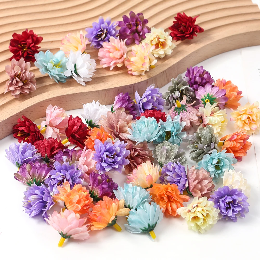 

20Pcs Mini 3cm Carnations Handmade Artificial Flowers Head For Wedding Decoration DIY Wreath Gift Scrapbooking Craft Fake Flower