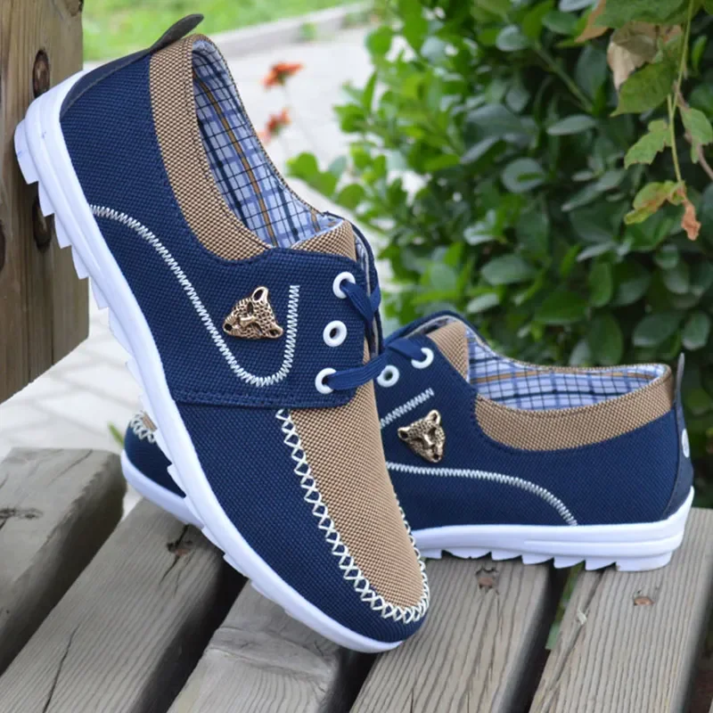 

Men Casual Sneakers Flat Canvas Shoes for Men Spring Summer Comfortable Male Sneakers Soft Big Size Driving Footwear Peas Shoes