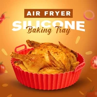 air fryer silicone baking tray oven baking mat is reusable fried chicken cake pad pizza matpopcorn mat basket mat