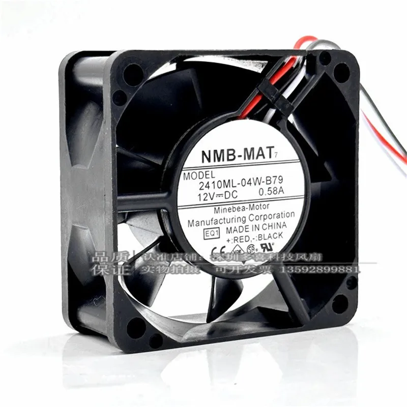 

Оригинальный 2410ML-04W-B79 60*60*25 мм 6 см 12 В 0.58A Вентилятор охлаждения корпуса сервера