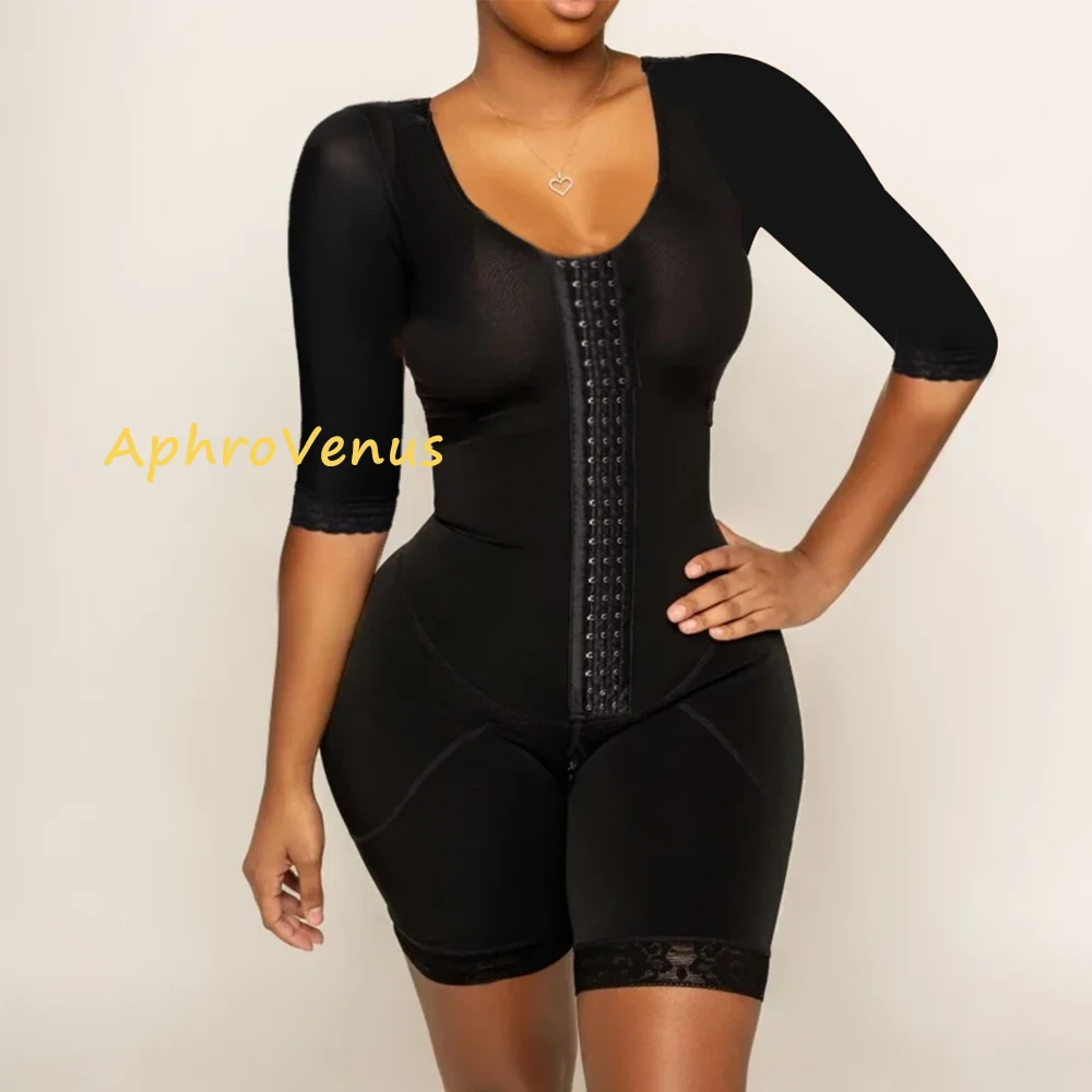 Full Body Shaping Bodysuits For Half Sleeve Compression Garments After Liposuction Postpartum Shapewear For Women