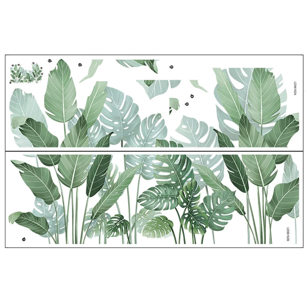 

Green Leaf Wall Sticker Living Room Bedroom Decor Leaves Decor For Office Natural Decals Pattern