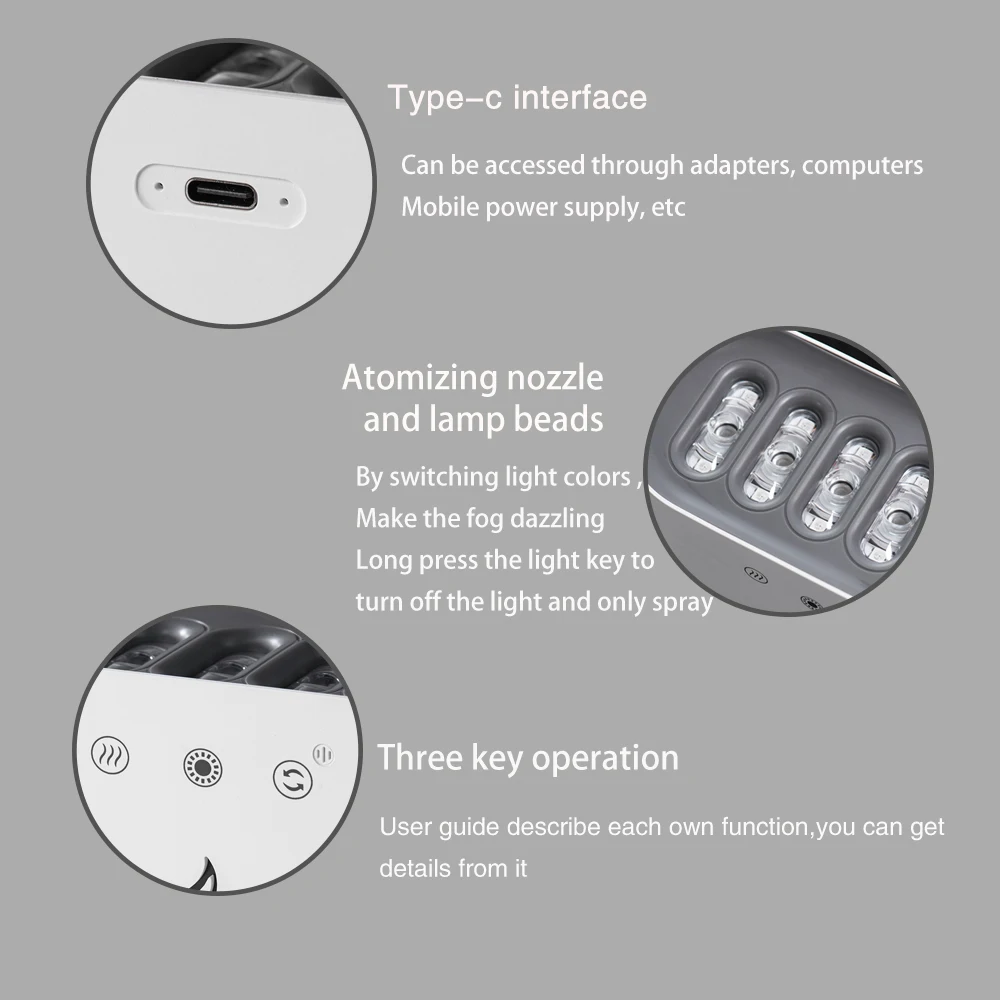 Музыкальный ритм увлажнитель воздуха с несколькими насадками очиститель