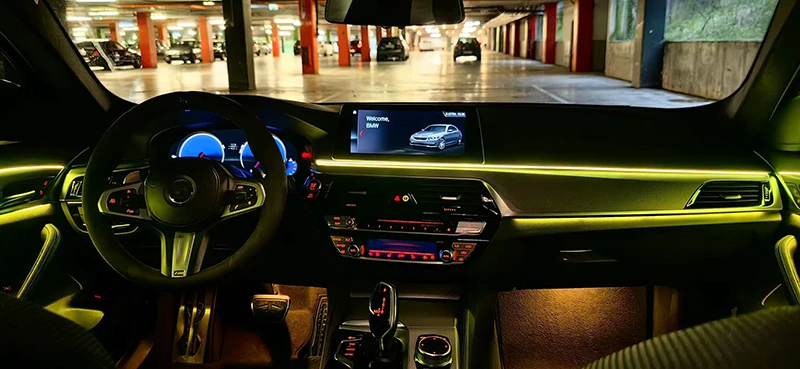 Для BMW 5 серии G38 2018 + динамическая светодиодная Иллюзия окружающий светильник