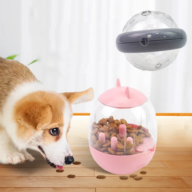 

Pets Tumbler Leakage Food Ball Dog Cat Interactive Toy IQ Treat Dispenser Balls Puppy Pets Training Exercise Fun Bowl