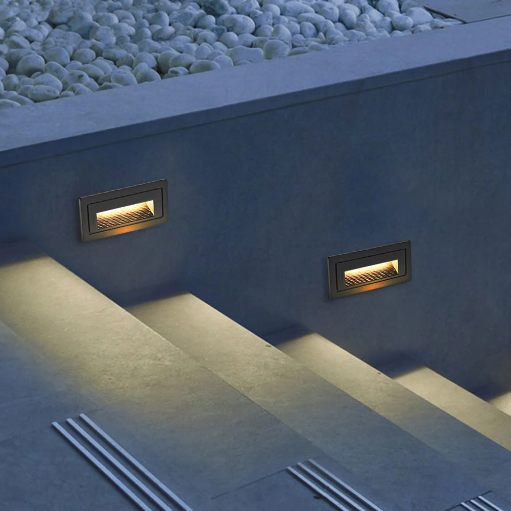 

Recessed LED Stair Wall Light IP65 Waterproof Outdoor Indoor Footlight Step Corridor Corner Night Lamp