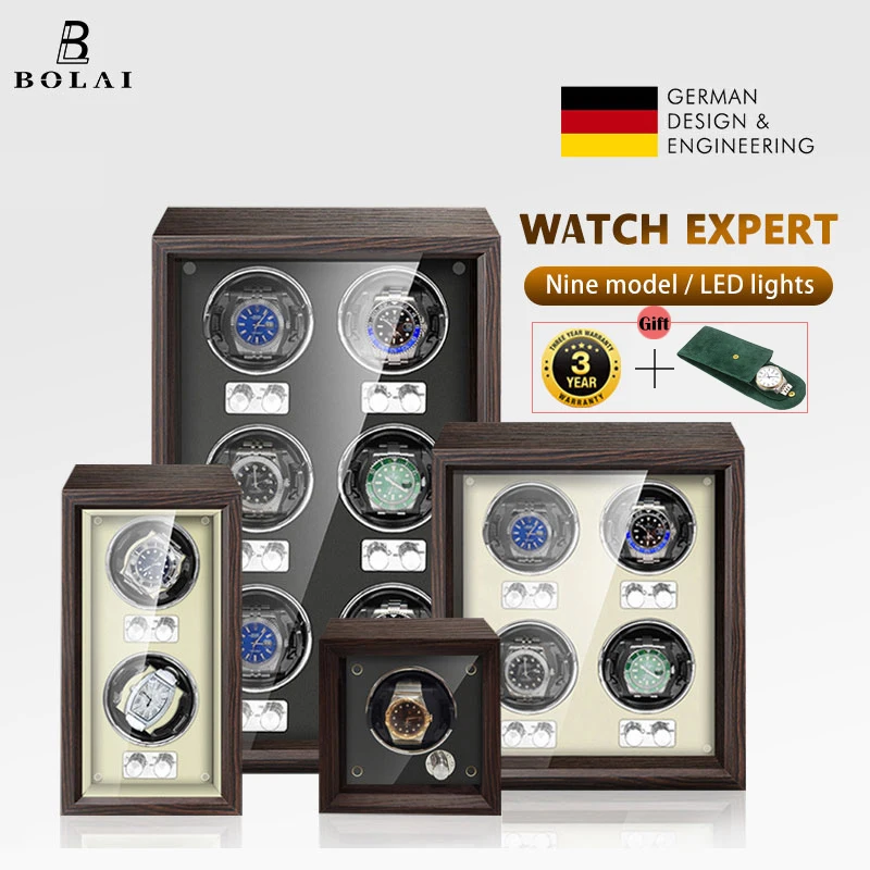 Luxury Wood Watch Winder High-End 2 4 6 Slot Automatic Watches Box with Mabuchi Motor Watch Shaker Cabinet Clock Storage Box