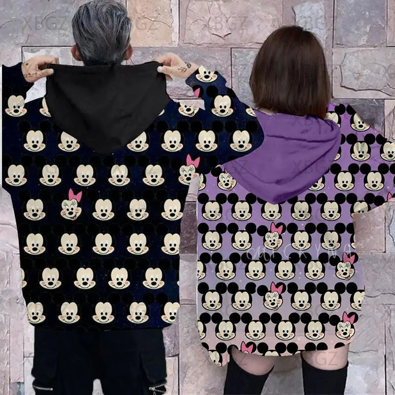 

Disney Y2k Couple Outfit Minnie Mouse Women Clothing Woman Fashion Top Print Hoodie 2022 Women's Mickey Hoodies Kids Sweatshirt