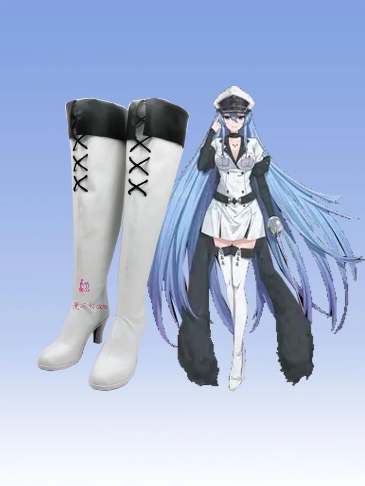Akame ga Kill! Ботинки из искусственной кожи ручной работы для косплея Esdeath