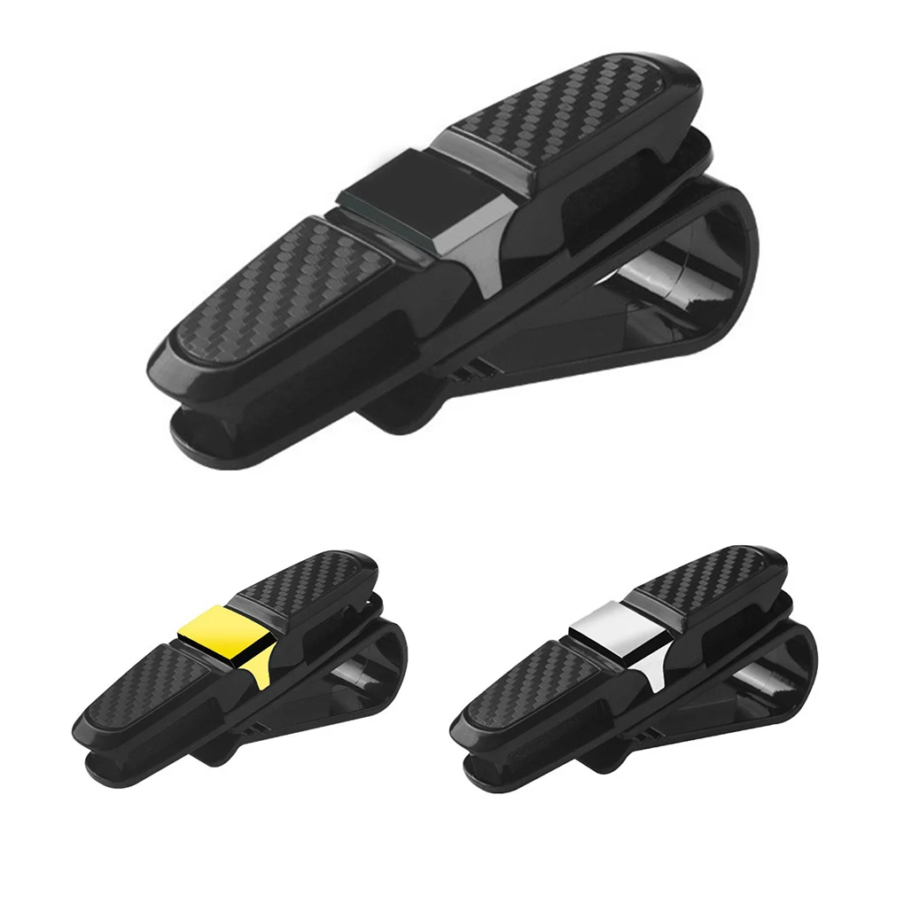 

Car Sun Visor Glasses Holder Double End Sunglasses Key Clip Windshield Storage Hanger RV Trailer Automobile Gray