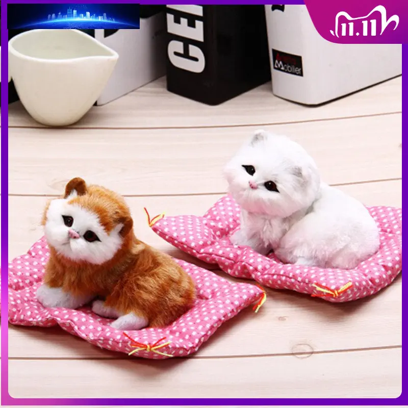 

Lovely Simulation Animal Doll Plush Sleeping Cats Toy with Sound Kids Toy Birthday Gift Doll Decorations stuffed toy