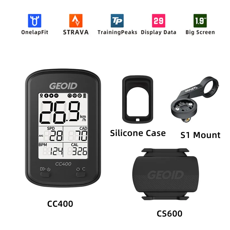 

GEOID CC400 Bike GPS Computer Bike Smart Computer Speedometer Wireless Bluetooth Ant+ Lap Odometer Cycling Equipment Stopwatch