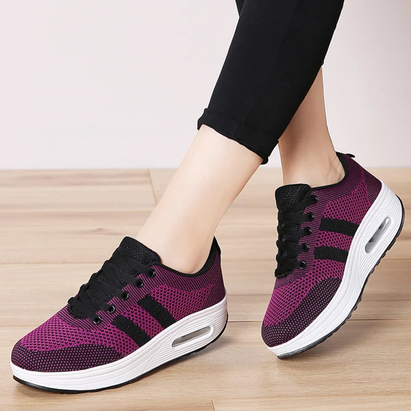 

women's flying woven air cushion heightening shoes