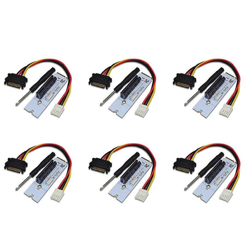

6X NGFF M.2 To PCI-E 4X Riser Card M2 Key M To Pcie X4 Adapter With LED Voltage Indicator For ETH Bitcoin Miner Mining