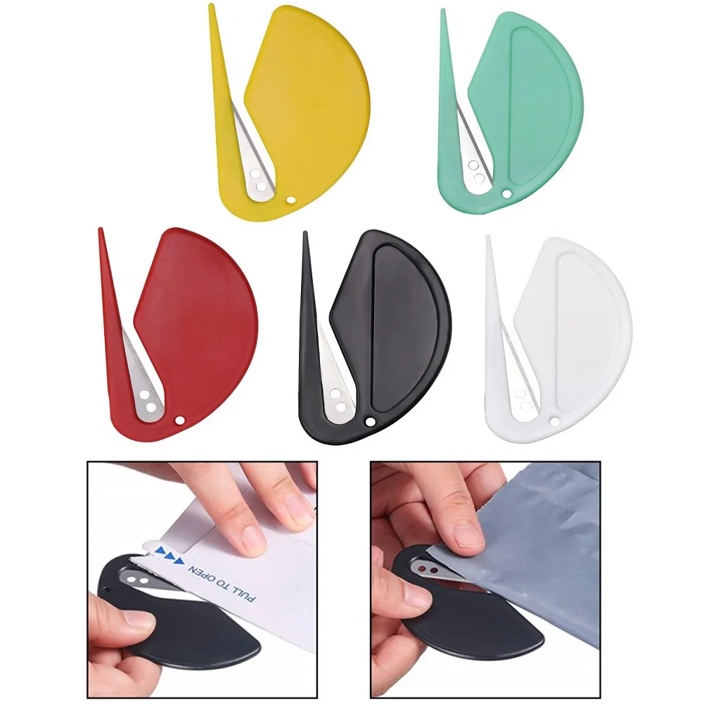 

2pcs Mini Plastic Letter Opener Sharp Mail Envelope Opener Safety Papers Cutter Students Knife School Office Supplies