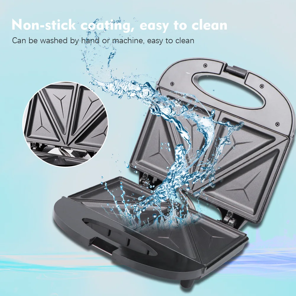 Electric Sandwich Maker Indoor Grill Kitchen Easy to Clean and Storage Perfect for Breakfast Grilled Cheese Egg Bacon Steak |