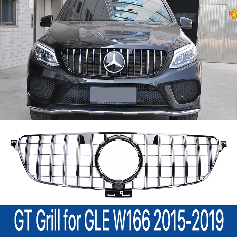 Front Bumper Panamericana GT Grille Style For Mercedes Benz GLE Class w166 250d 320 350 400 Black 2015-2019 Car Accessories