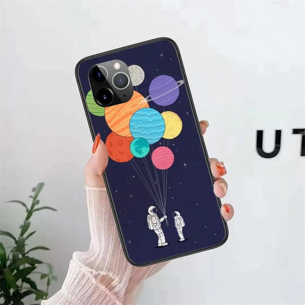 Фото Для Xiaomi Mi 12 12X 10 10i 10S 10T 11 11i 11T 11X 5G Lite Pro Ultra астронавт, черный чехол с рисунком, премиум Доставка №4