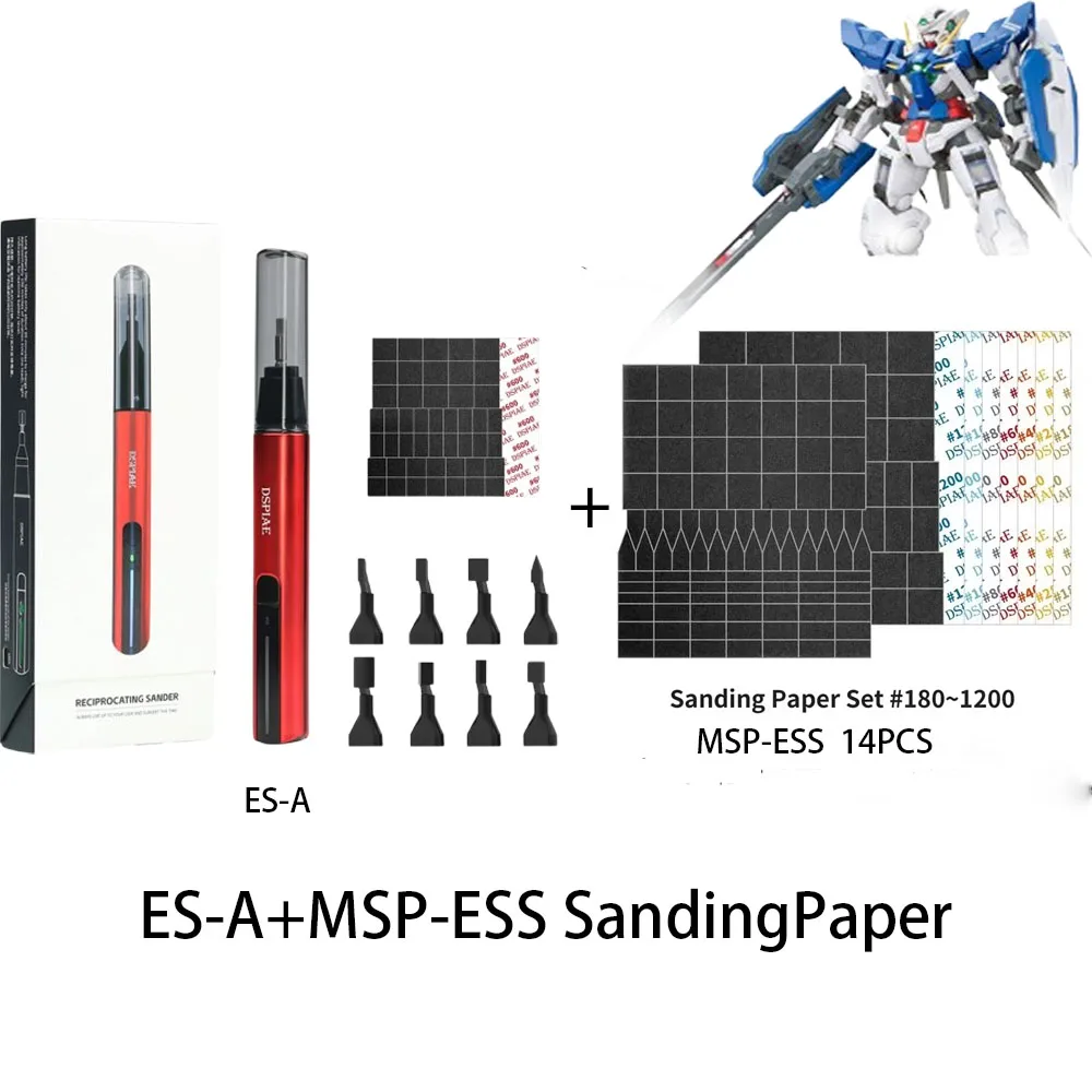

Электрическая Шлифовальная Ручка DSPIAE ES-A С USB-зарядкой, Пластиковая Модель, Шлифовальная Головка, Наждачная Бумага