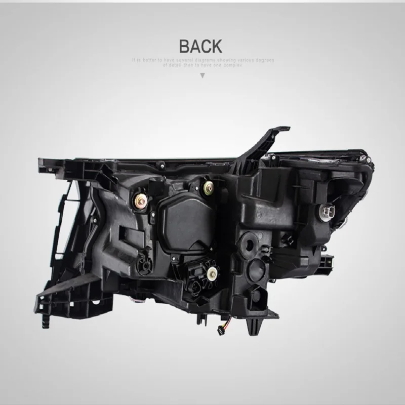 Пара автомобильных фар в сборе для Toyota Land Cruiser Prado 2018-up Полный автомобильный