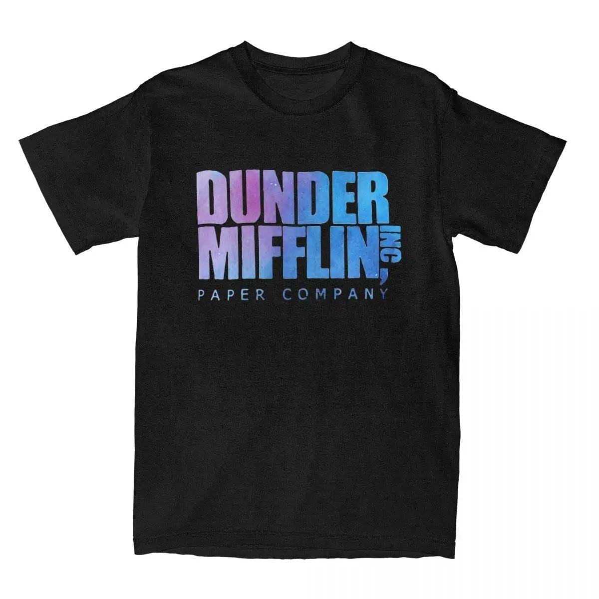 Men T-Shirt Dunder Mifflin Paper Company Inc The Office Logo Novelty Pure Cotton Tees Short Sleeve T Shirts Round Neck Clothes