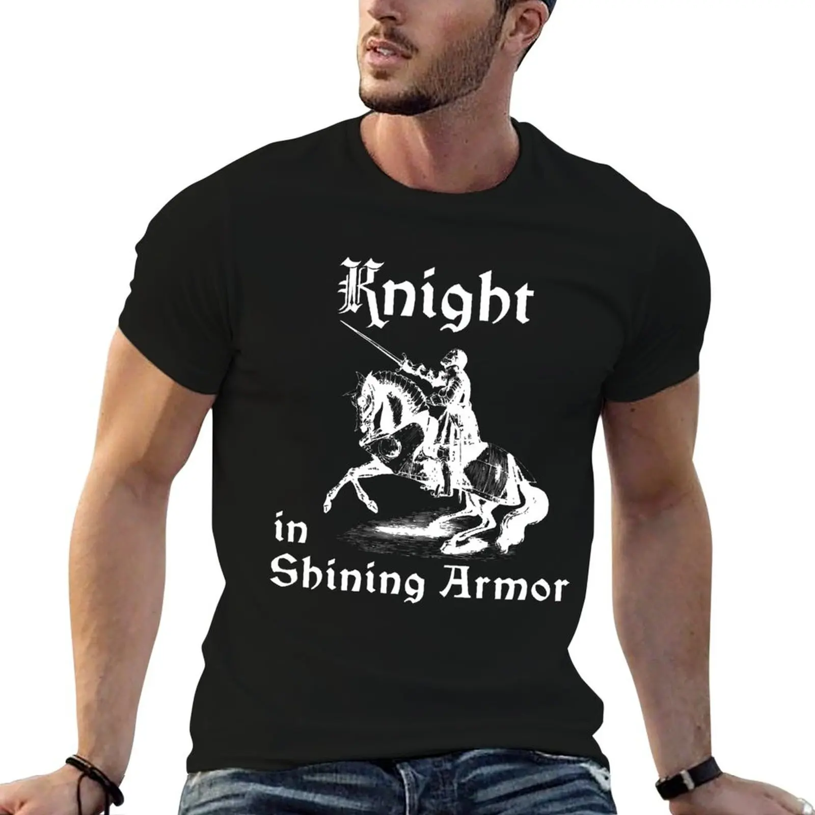 Фото Футболка Knight in Shining Armor, большая и удлиненная спортивная футболка для тренажерного зала №1