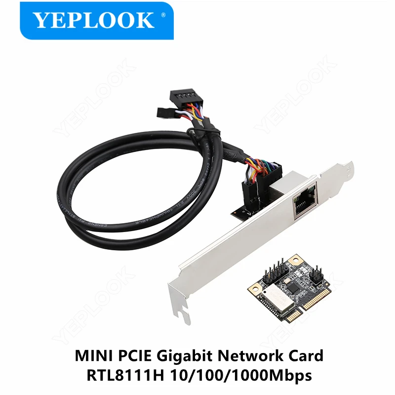 

MINI PCIE 1G Lan Card Gigabit Network Card RJ45 10/100/1000Mbps Fast Ethernet High Speed Realtek RTL8111H Chipset for Desktop PC