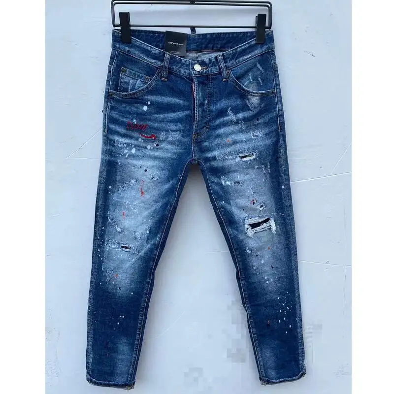 Ripped Simple Fashion Skinny Jeans Casual Stretch Quality Jeans Loose Denim Trousers dsq095